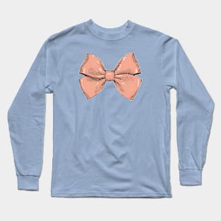 Peach Bow Preppy Style Long Sleeve T-Shirt